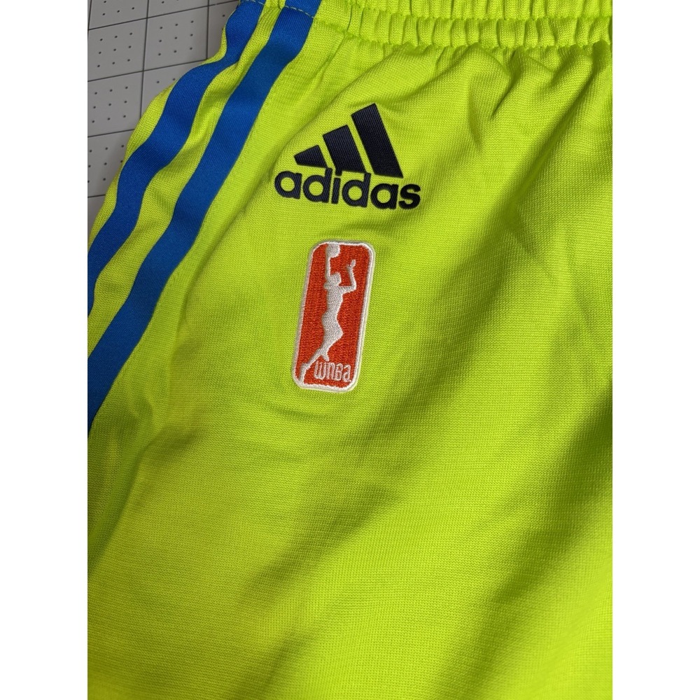 adidas Neon Yellow Athletic Shorts with Blue and Red Accents - Picture 4 of 8